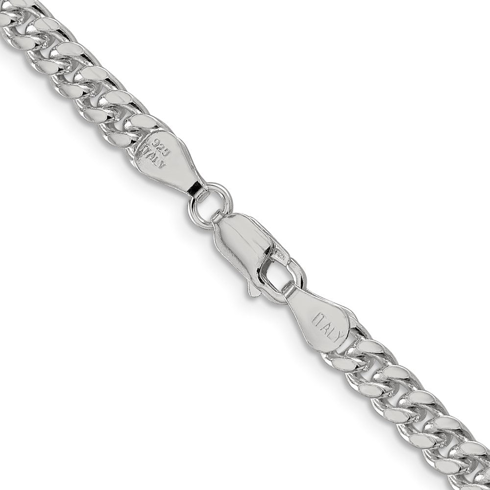 Sterling Silver 5mm Domed Side D/C Curb Chain Necklace