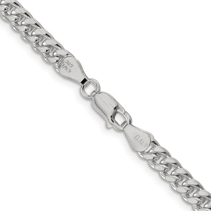 Sterling Silver 5mm Domed Side D/C Curb Chain Necklace