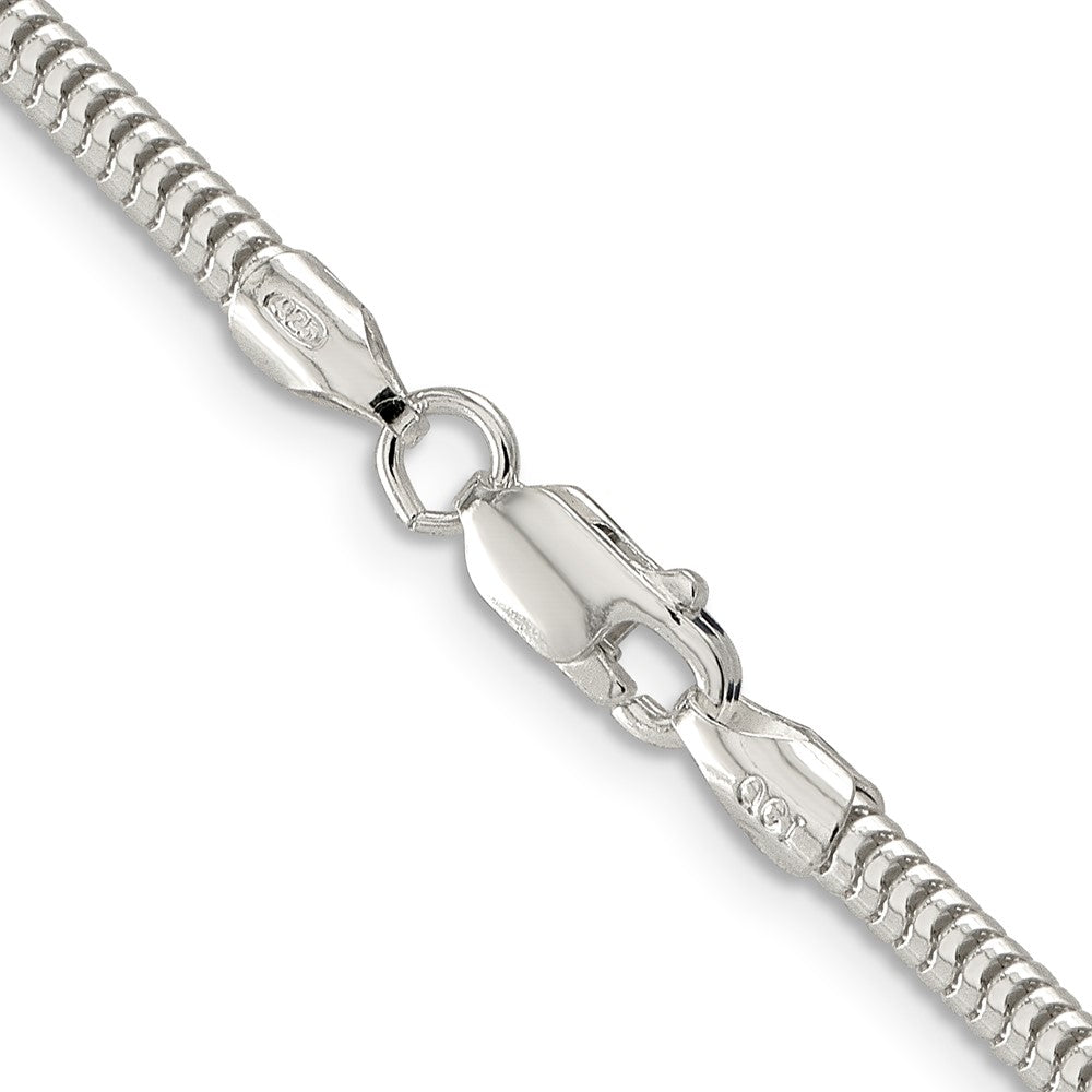 Sterling Silver 3mm Round Snake Chain Necklace 26"