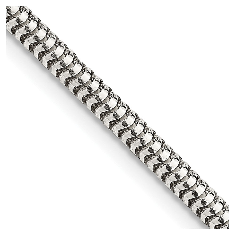 Sterling Silver 3mm Round Snake Chain Necklace 26"