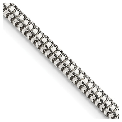 Sterling Silver 3mm Round Snake Chain Necklace 26"