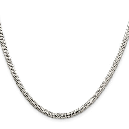 Sterling Silver 4mm Round Snake Chain Necklace