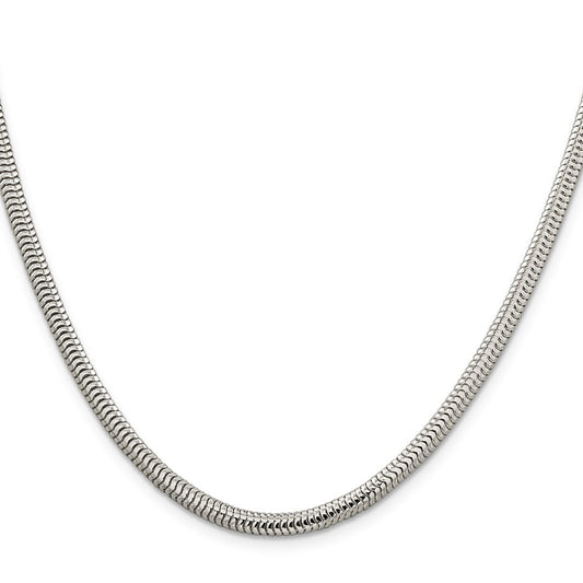 Sterling Silver 4mm Round Snake Chain Necklace