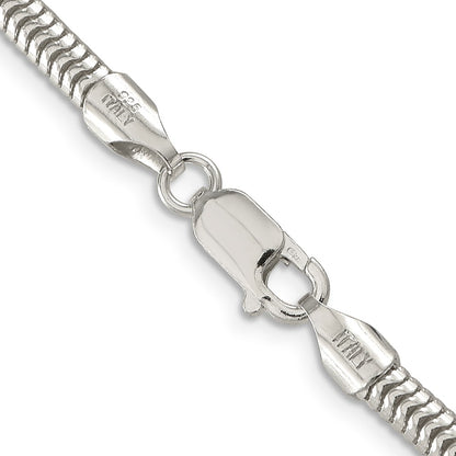 Sterling Silver 4mm Round Snake Chain Necklace