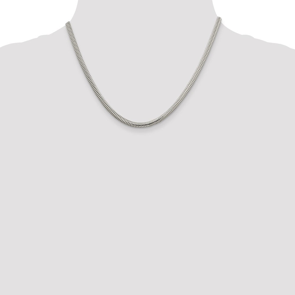 Sterling Silver 4mm Round Snake Chain Necklace