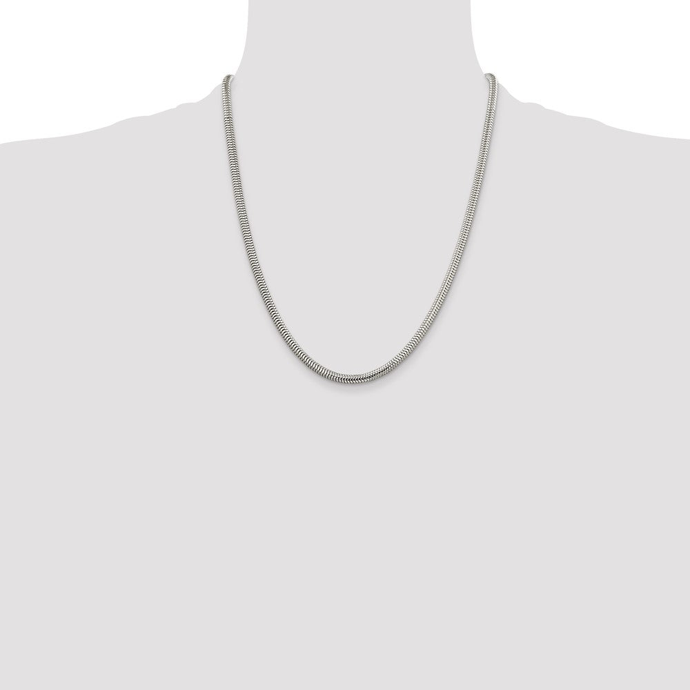 Sterling Silver 4mm Round Snake Chain Necklace
