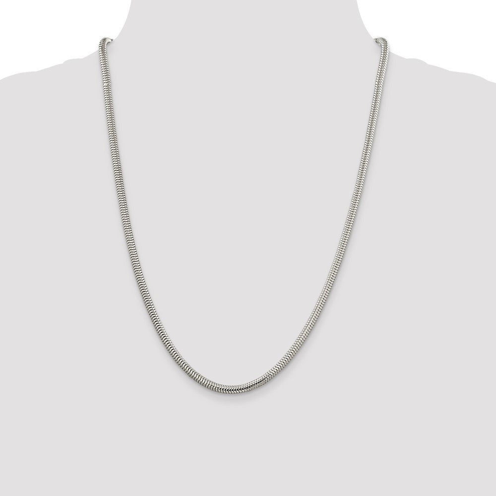 Sterling Silver 4mm Round Snake Chain Necklace