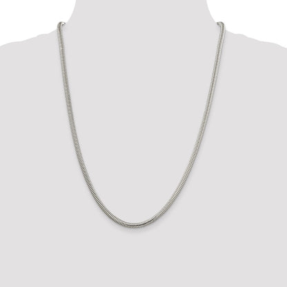 Sterling Silver 4mm Round Snake Chain Necklace