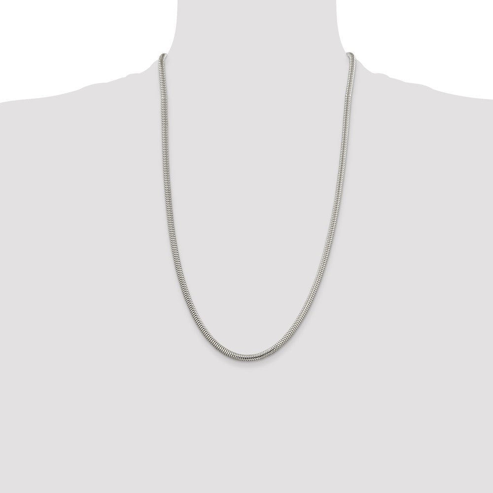 Sterling Silver 4mm Round Snake Chain Necklace