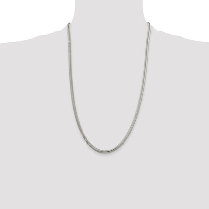 Sterling Silver 4mm Round Snake Chain Necklace