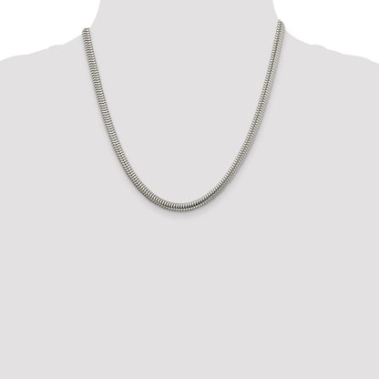 Sterling Silver 5mm Round Snake Chain Necklace