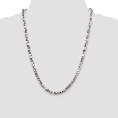 Sterling Silver 5mm Round Snake Chain Necklace