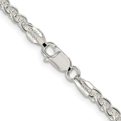 Sterling Silver 3mm Round Spiga Chain Necklace