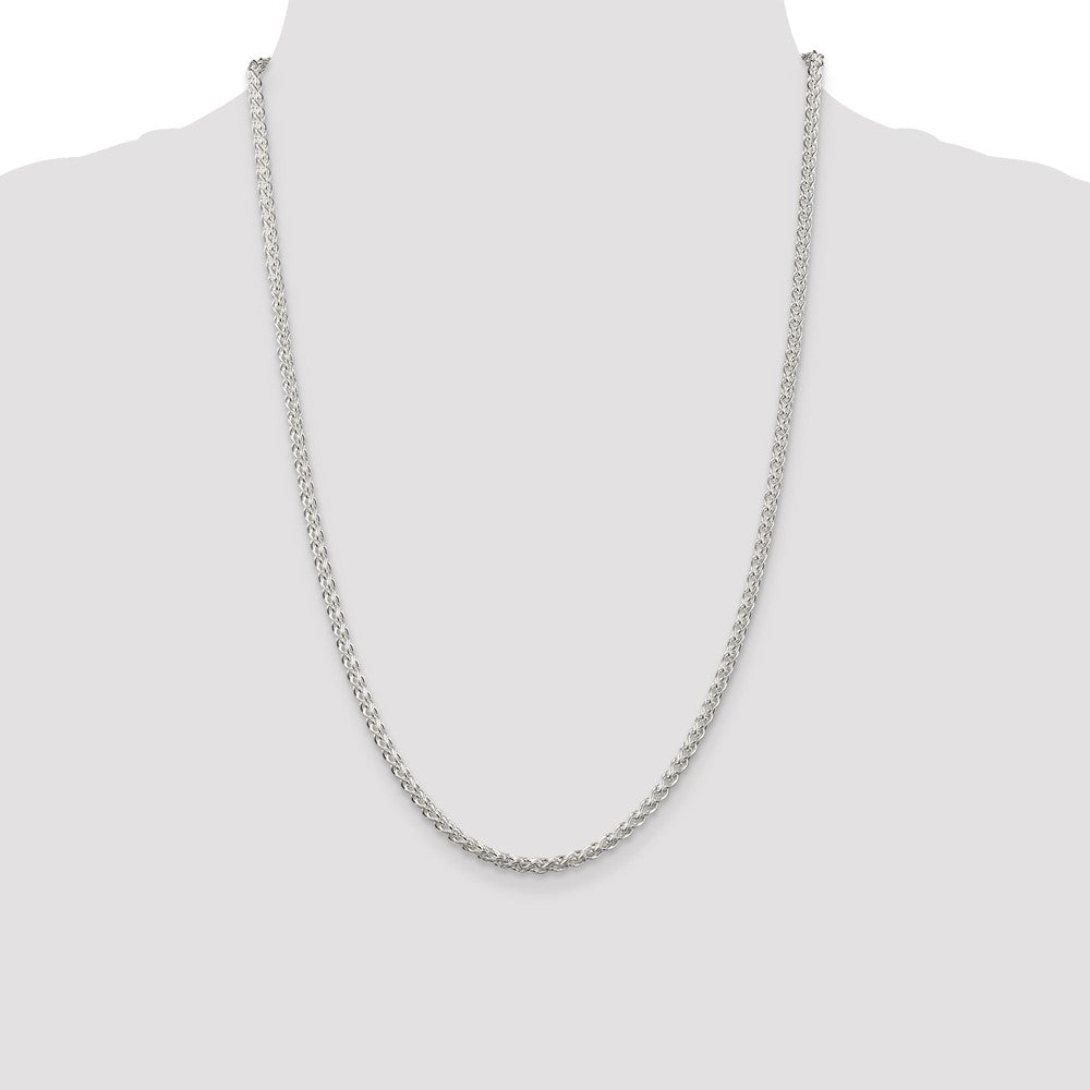 Sterling Silver 3mm Round Spiga Chain Necklace