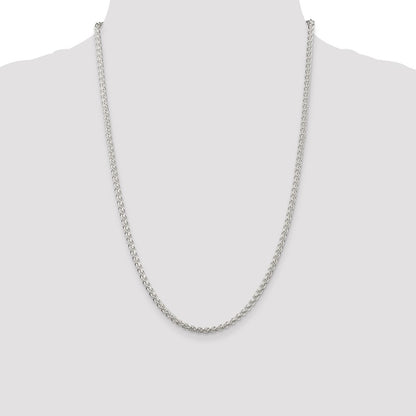 Sterling Silver 3mm Round Spiga Chain Necklace