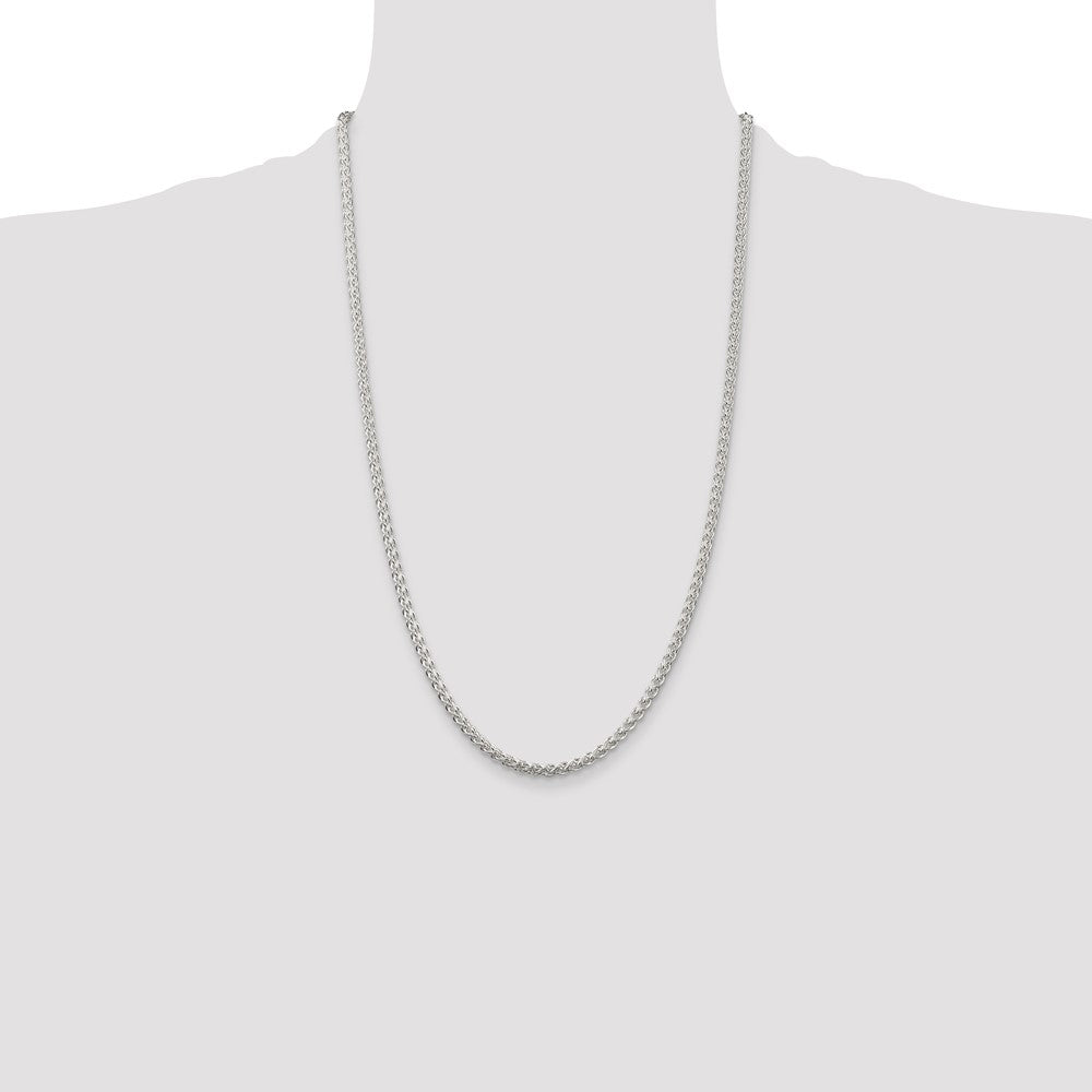 Sterling Silver 3mm Round Spiga Chain Necklace