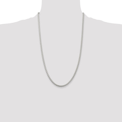 Sterling Silver 3mm Round Spiga Chain Necklace