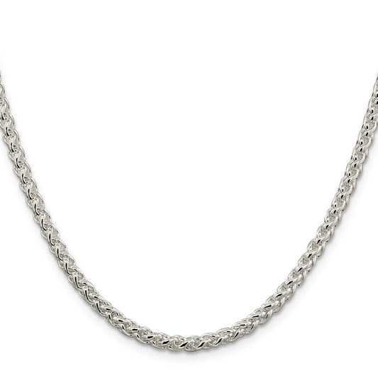 Sterling Silver 4mm Round Spiga Chain Necklace