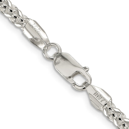 Sterling Silver 4mm Round Spiga Chain Necklace