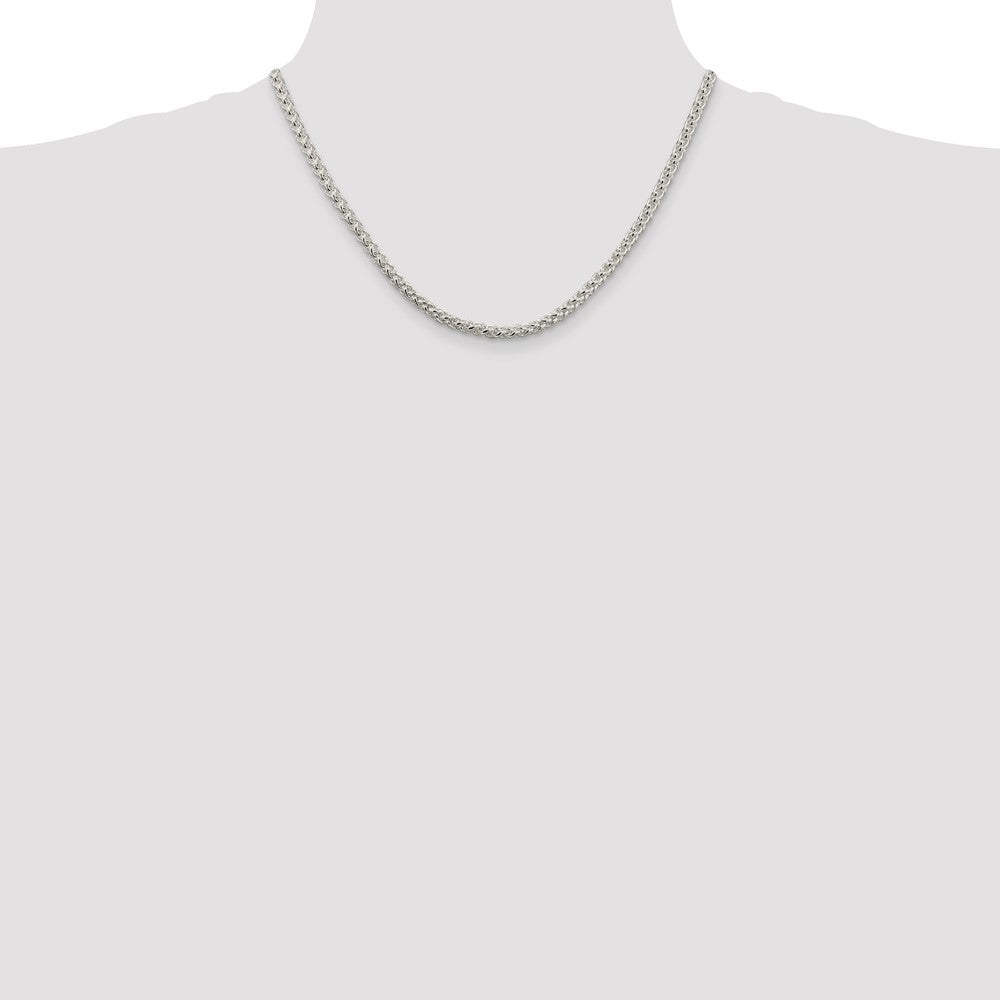 Sterling Silver 4mm Round Spiga Chain Necklace