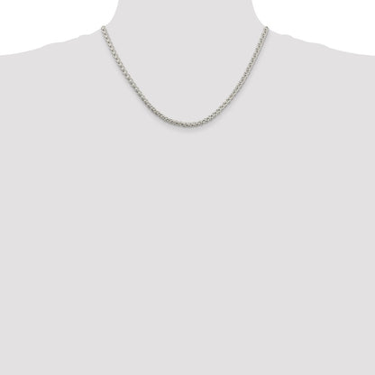 Sterling Silver 4mm Round Spiga Chain Necklace