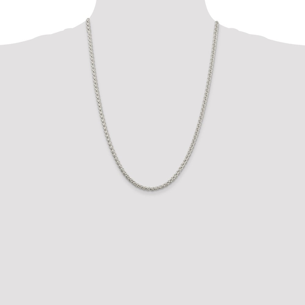 Sterling Silver 4mm Round Spiga Chain Necklace