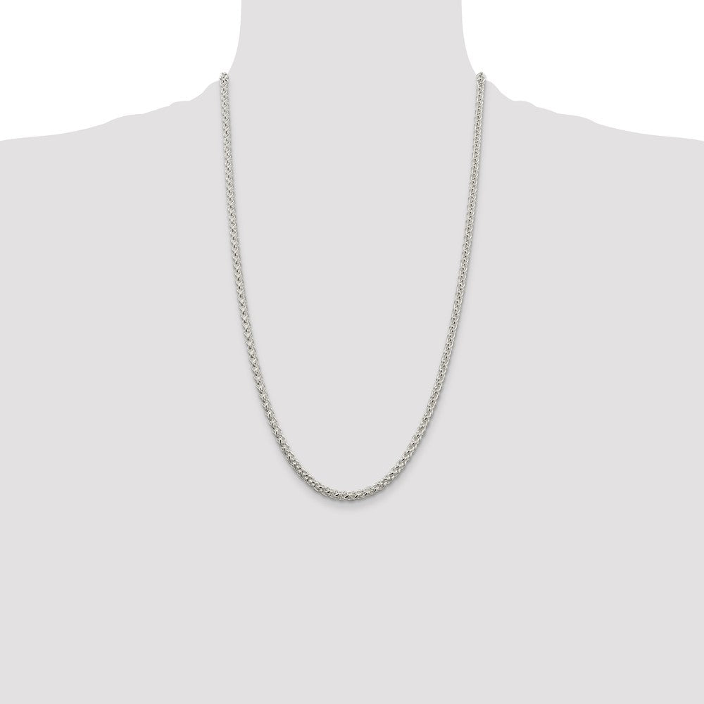 Sterling Silver 4mm Round Spiga Chain Necklace