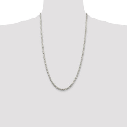 Sterling Silver 4mm Round Spiga Chain Necklace
