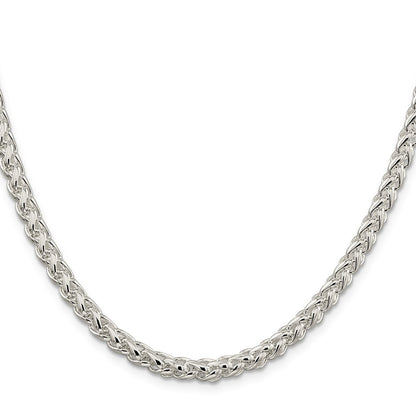 Sterling Silver 5mm Round Spiga Chain Necklace