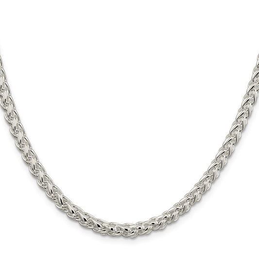 Sterling Silver 5mm Round Spiga Chain Necklace