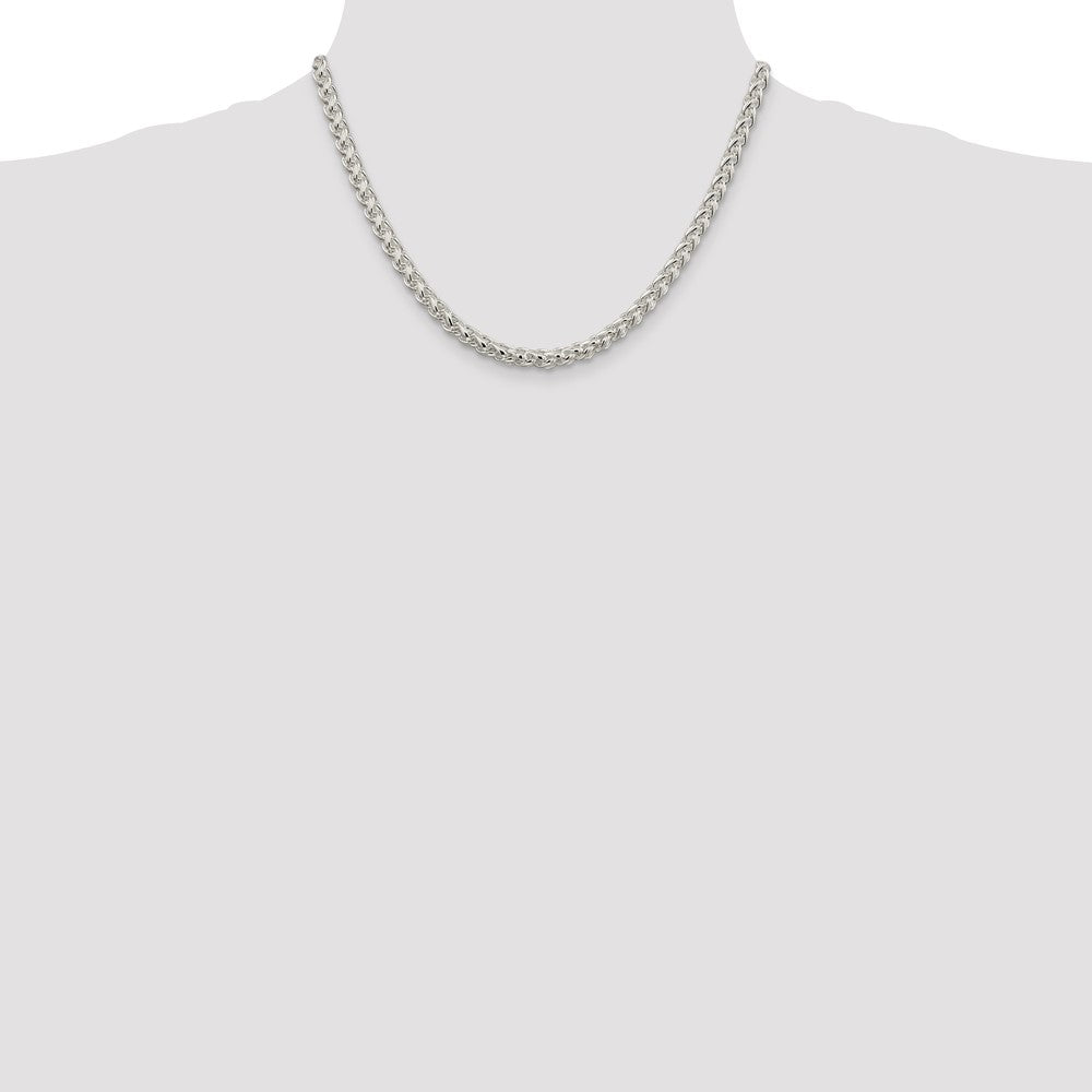 Sterling Silver 5mm Round Spiga Chain Necklace