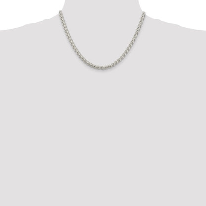 Sterling Silver 5mm Round Spiga Chain Necklace