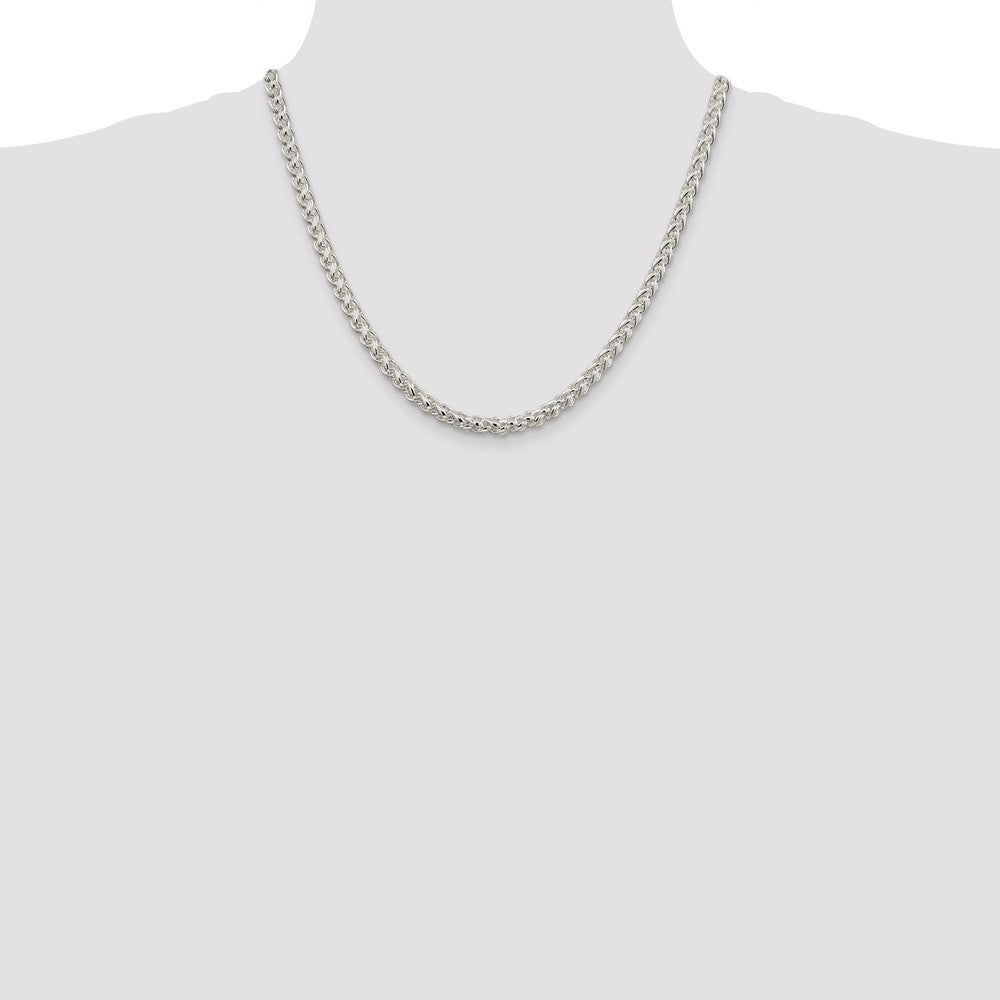 Sterling Silver 5mm Round Spiga Chain Necklace