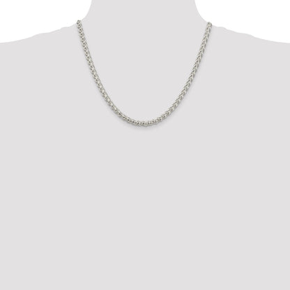Sterling Silver 5mm Round Spiga Chain Necklace