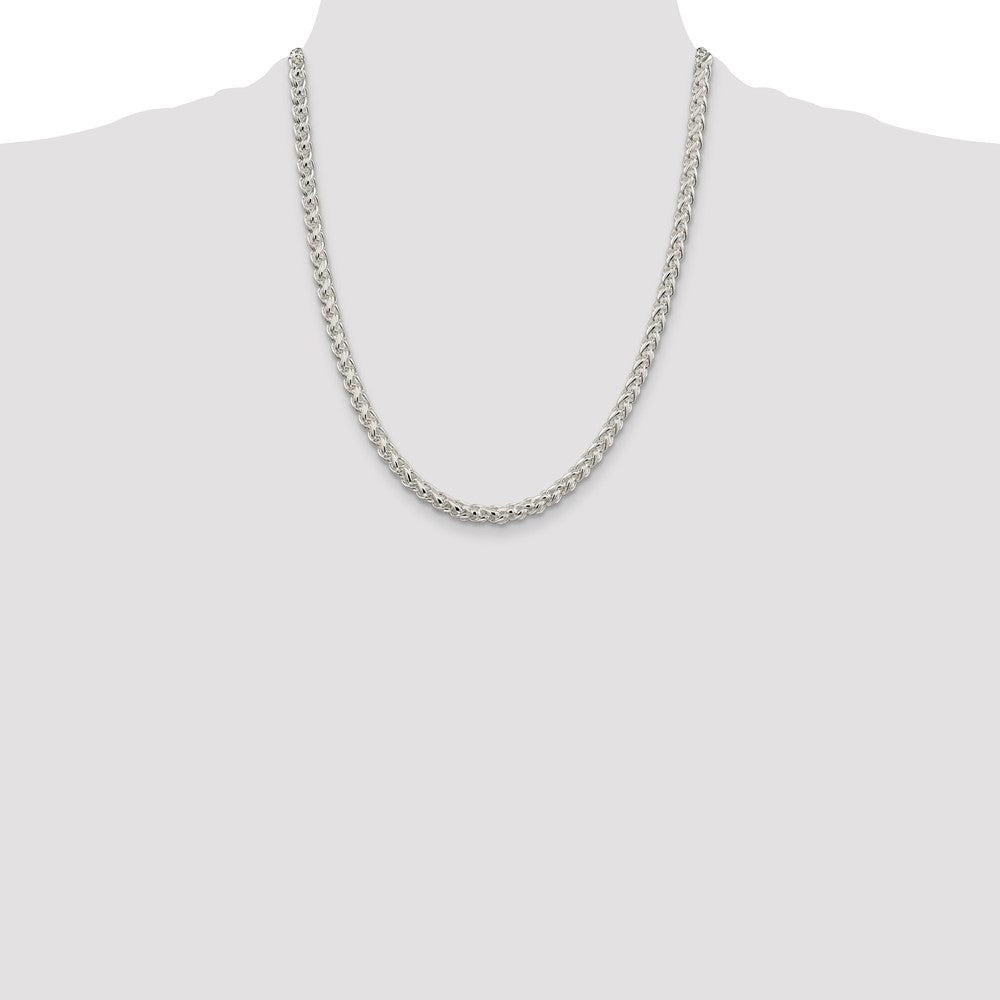 Sterling Silver 5mm Round Spiga Chain Necklace