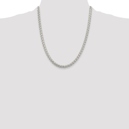 Sterling Silver 5mm Round Spiga Chain Necklace