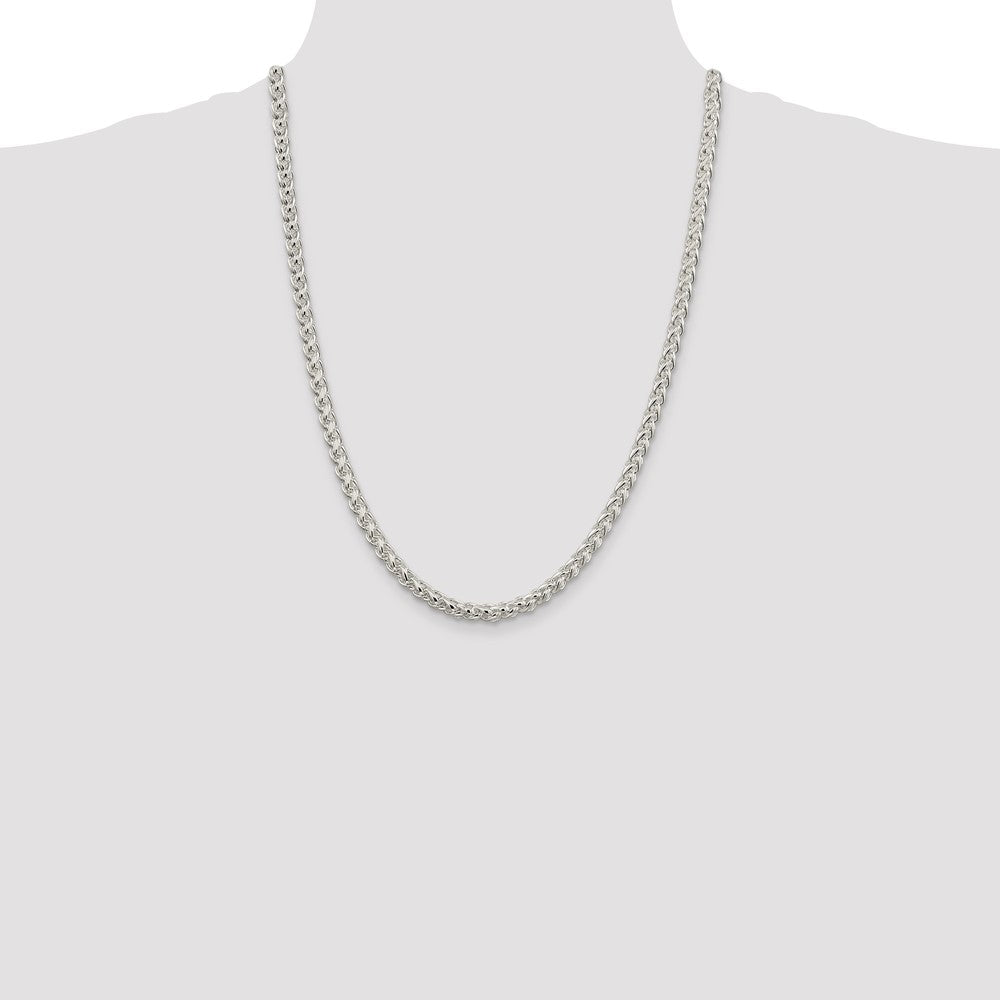 Sterling Silver 5mm Round Spiga Chain Necklace