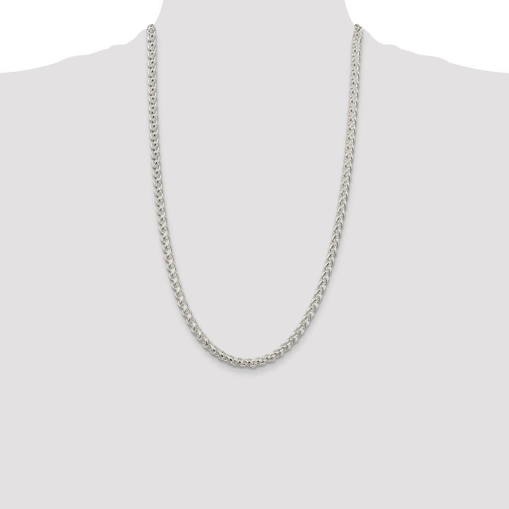 Sterling Silver 5mm Round Spiga Chain Necklace