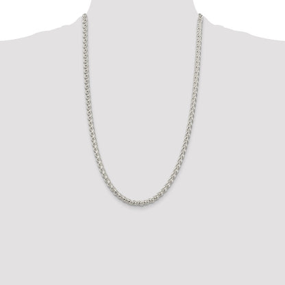 Sterling Silver 5mm Round Spiga Chain Necklace