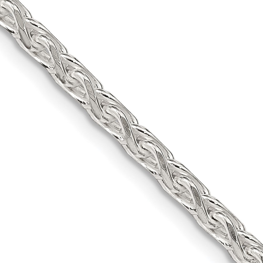 Sterling Silver 3.5mm Diamond-cut Round Spiga Chain Necklace