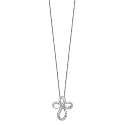 Sterling Silver Cubic Zirconia Endless Hope Cross Necklace 18"