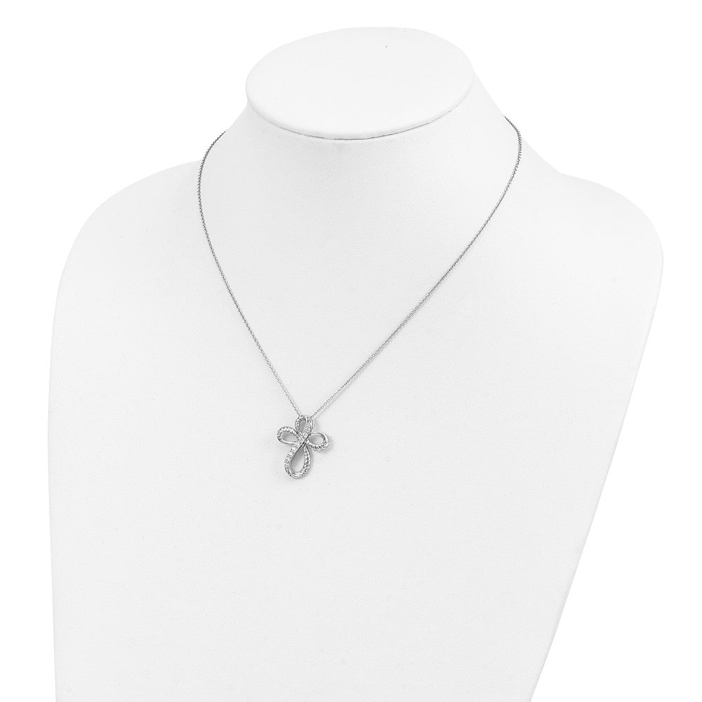 Sterling Silver Cubic Zirconia Endless Hope Cross Necklace 18"