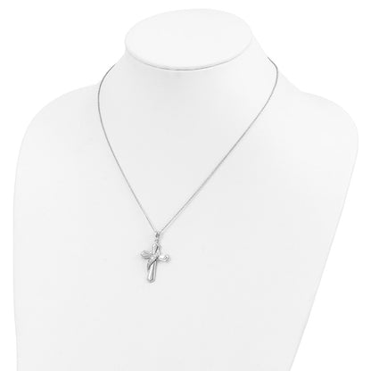 Sterling Silver Cubic Zirconia My Journey Of Hope Cross Necklace 18"
