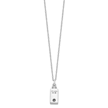 Sterling Silver Antiqued Rectangle Box Cross Ash Holder Necklace 18"