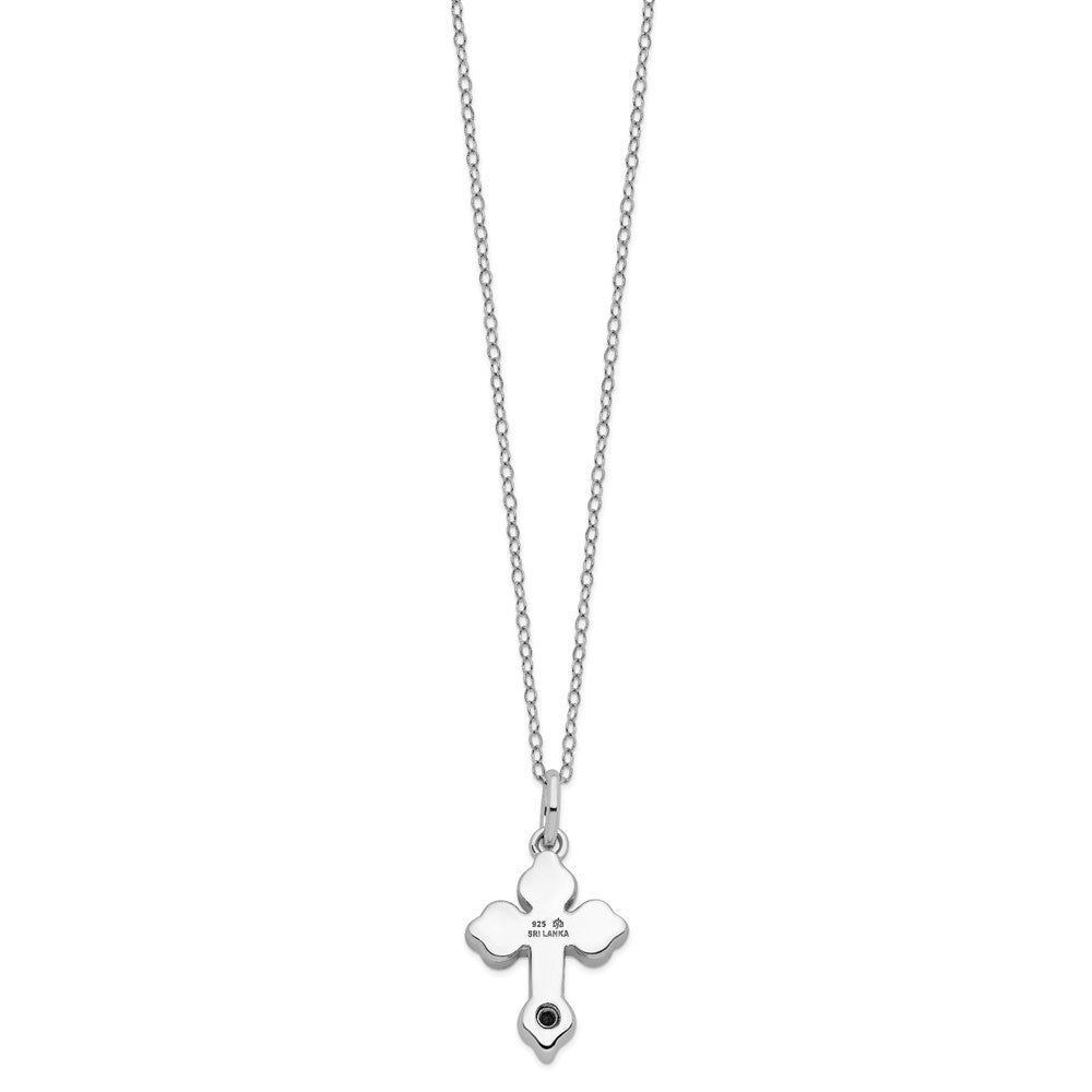 Sterling Silver Matted Cross Ash Holder Necklace 18"