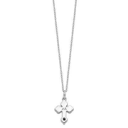 Sterling Silver Matted Cross Ash Holder Necklace 18"