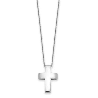 Sterling Silver Cubic Zirconia Good and Perfect Cross Necklace 22"