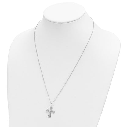 Sterling Silver Love Never Fails Cross Necklace 22"