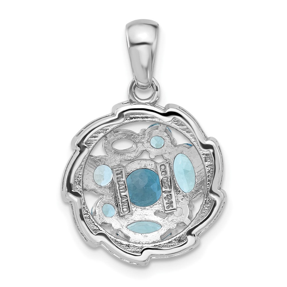 Sterling Silver 14K Gold Accent Multi Gemstone Necklace 18"