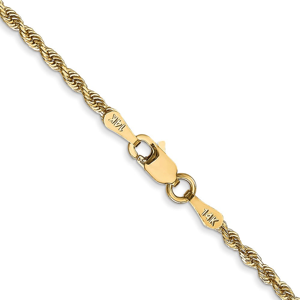 14k Yellow Gold 2mm Diamond-cut Quadruple Rope Lobster Clasp Chain 16"